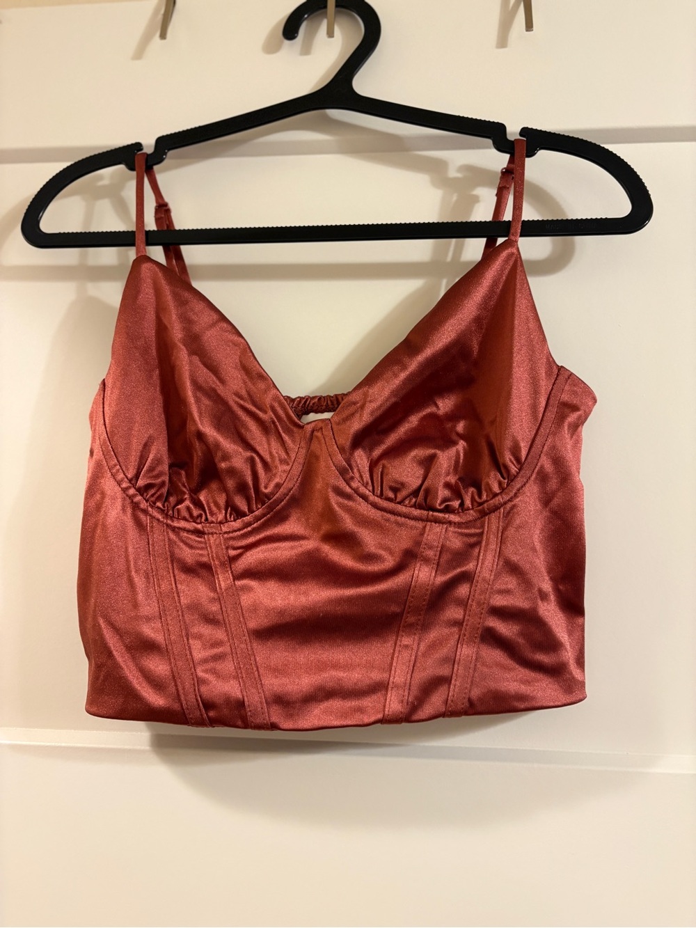 Satin Bustier Camisole in Rust